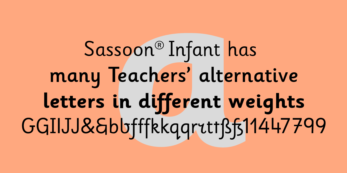 Beispiel einer Sassoon Infant Infant Bold-Schriftart